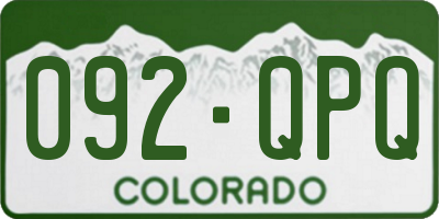 CO license plate 092QPQ