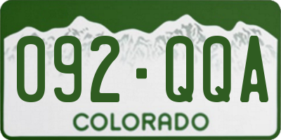 CO license plate 092QQA