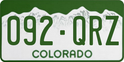 CO license plate 092QRZ