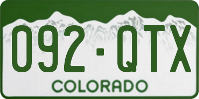 CO license plate 092QTX