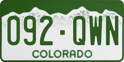 CO license plate 092QWN
