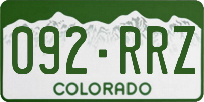 CO license plate 092RRZ