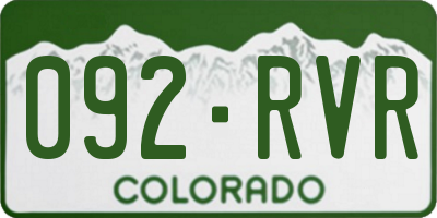 CO license plate 092RVR