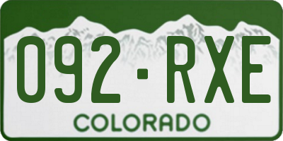 CO license plate 092RXE
