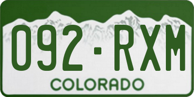 CO license plate 092RXM