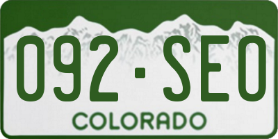 CO license plate 092SEO