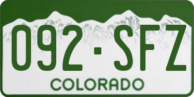 CO license plate 092SFZ