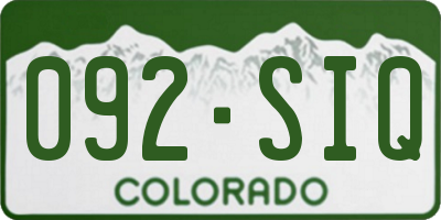 CO license plate 092SIQ