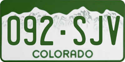 CO license plate 092SJV