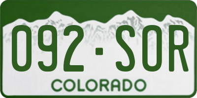 CO license plate 092SOR