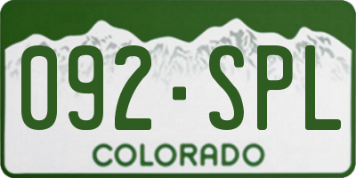 CO license plate 092SPL