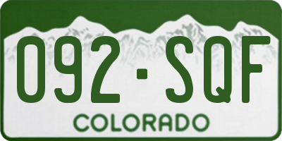 CO license plate 092SQF