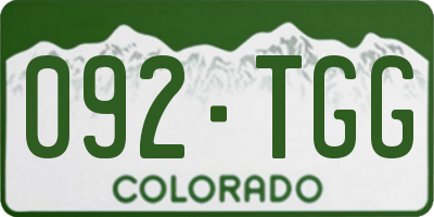 CO license plate 092TGG