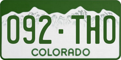 CO license plate 092THO