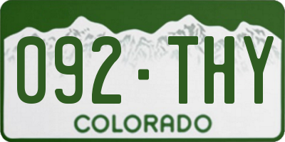 CO license plate 092THY
