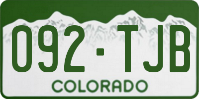 CO license plate 092TJB