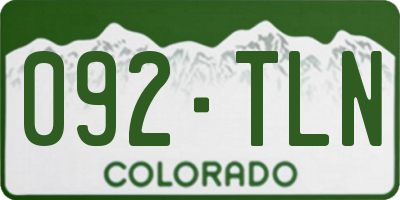 CO license plate 092TLN