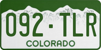 CO license plate 092TLR