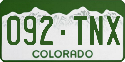 CO license plate 092TNX