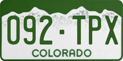 CO license plate 092TPX