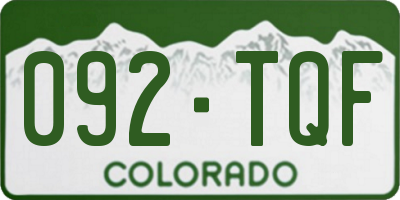 CO license plate 092TQF