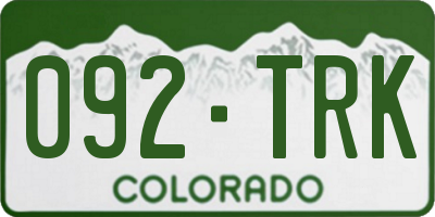 CO license plate 092TRK