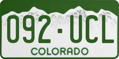 CO license plate 092UCL