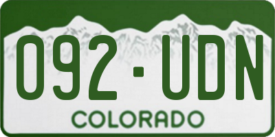 CO license plate 092UDN