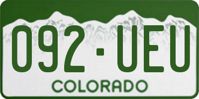 CO license plate 092UEU