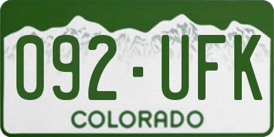 CO license plate 092UFK