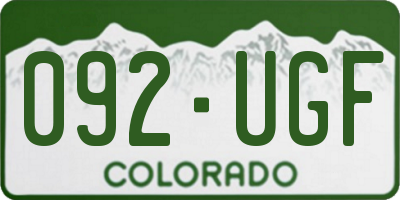 CO license plate 092UGF