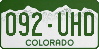 CO license plate 092UHD