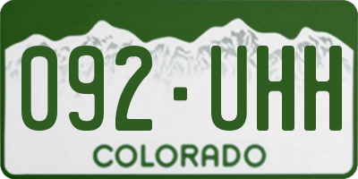 CO license plate 092UHH