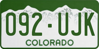 CO license plate 092UJK
