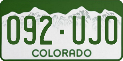 CO license plate 092UJO