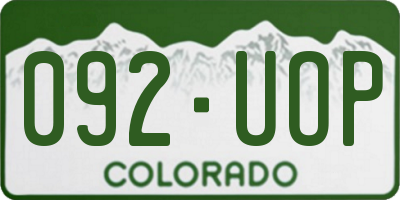 CO license plate 092UOP