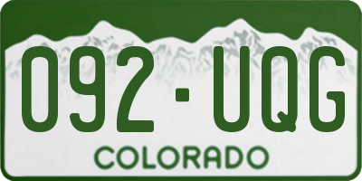 CO license plate 092UQG