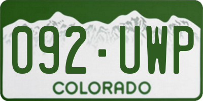 CO license plate 092UWP