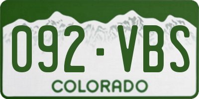CO license plate 092VBS