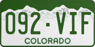 CO license plate 092VIF