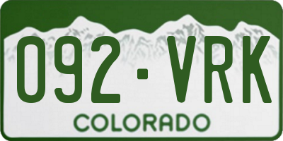 CO license plate 092VRK