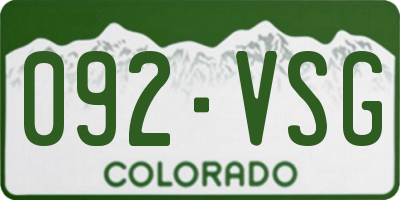 CO license plate 092VSG