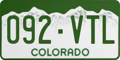 CO license plate 092VTL