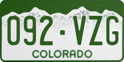 CO license plate 092VZG