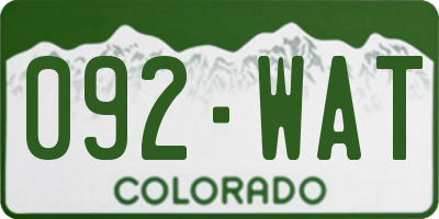 CO license plate 092WAT