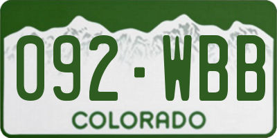 CO license plate 092WBB