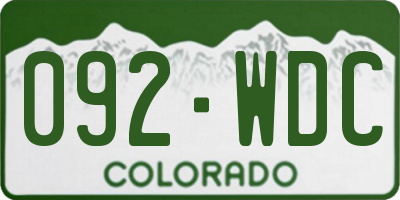 CO license plate 092WDC