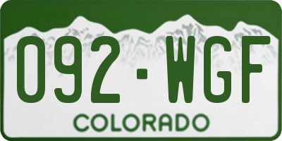 CO license plate 092WGF