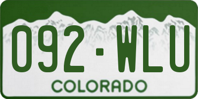 CO license plate 092WLU