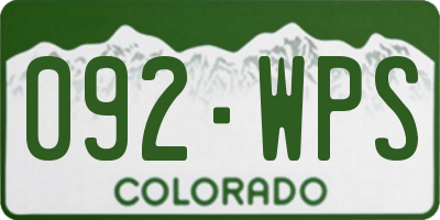 CO license plate 092WPS